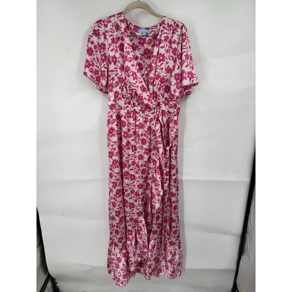 Draper James RSVP Floral Maxi Dress Women Medium Pink Preppy Feminine Whimsical - Picture 1 of 9